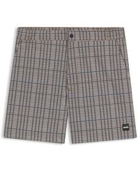 BOSS - Micro-Print Swim Shorts With Logo Badge - Lyst