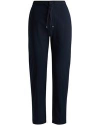 BOSS - Stretch-cotton Trousers With Drawcord Waist - Lyst