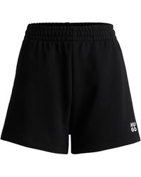 HUGO - Regular-fit Shorts Van Katoenen Badstof Met Tweedelig Logo - Lyst