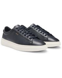 BOSS - Sneakers Aus Poliertem Leder Mit Schnürung Und Logo-Details - Lyst