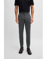 BOSS - Slim-fit Trousers In Micro-patterned Performance-stretch Jersey - Lyst