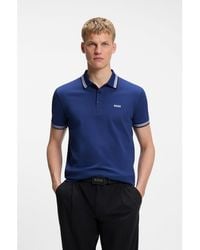 BOSS - Contrast-Tipped Polo Shirt - Lyst