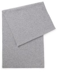 BOSS - Cashmere Scarf With Metallic Logo Trim - Lyst