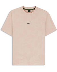 BOSS - T-Shirt Aus Baumwolle Mit 3D-Jacquard-Muster - Lyst
