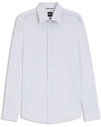 BOSS - Slim-Fit Overhemd Van Hoogwaardig Stretchmateriaal Met Print - Lyst