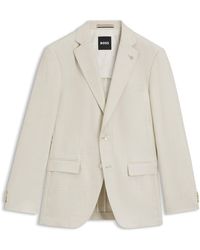 BOSS - Veste Slim En Laine, Soie Et Lin À Carreaux - Lyst