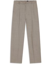 BOSS - Regular-Fit Broek Van Stretchwol Met Sharkskin-Structuur - Lyst