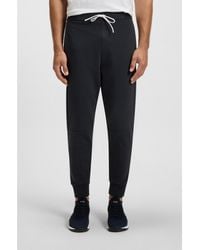 BOSS - Cotton-Blend Tracksuit Bottoms With Striped Trims - Lyst