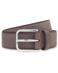 BOSS - Italian-Nubuck Belt With Polished Pin Buckle - Lyst