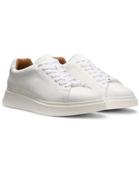 BOSS - Bulton Runn Polished Leather Trainers With Rubber Outsole Nos - Lyst