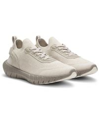 BOSS - Motion Trainers With Knitted Uppers And Leather Trims - Lyst