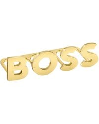 BOSS - Light- Knuckle Ring With Logo Letters - Lyst