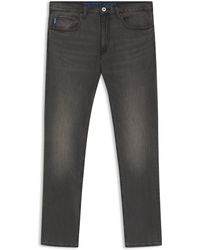 HUGO - Slim-Fit Jeans Van Gewassen Zwart Stretchdenim - Lyst