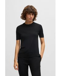 BOSS - Short-sleeved Sweater In Merino Wool - Lyst