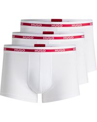 HUGO - Set Van Drie Korte Boxershorts Met Logotailleband Van Stretchkatoen - Lyst