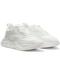 HUGO - Mixed-Material Lace-Up Trainers With Counter Logo - Lyst