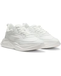 HUGO - Mixed-Material Lace-Up Trainers With Counter Logo - Lyst