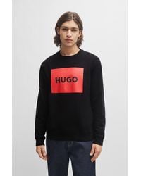 HUGO - Cotton-terry Sweatshirt With Logo Detail - Lyst