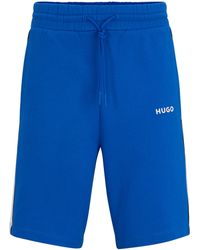 HUGO - Shorts Van Katoenen Badstof Met Color-blocking En Contrastpanelen - Lyst