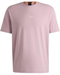 BOSS - T-shirt Relaxed Fit en coton stretch, à logo imprimé - Lyst