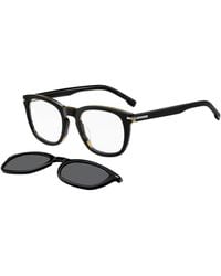 BOSS - Patterned-Acetate Optical Frames With Clip-On Shaded Lenses - Lyst