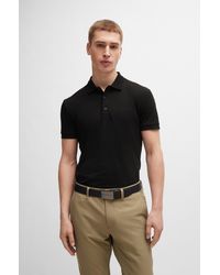 BOSS - Slim-fit Polo Shirt With Mesh Logo - Lyst