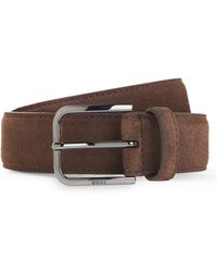 BOSS - Leather Business Belt With Polished Gunmetal Buckle - Lyst
