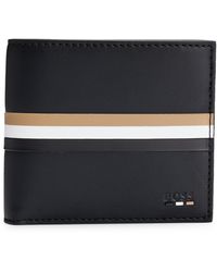 BOSS - Faux-leather Wallet With Signature Stripe - Lyst