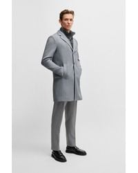 BOSS - Slim-Fit Coat With Detachable Inner - Lyst