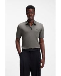 HUGO - Cotton-Piqué Polo Shirt With Contrast Logo - Lyst