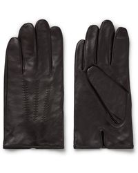 BOSS - Nappa-leather Gloves With Metal Logo Lettering - Lyst