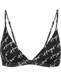 BOSS by HUGO BOSS Haut de bikini triangle à motif logo manuscrit - Noir