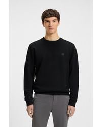 BOSS - Cotton-Terry Regular-Fit Sweatshirt With Logo Patch - Lyst