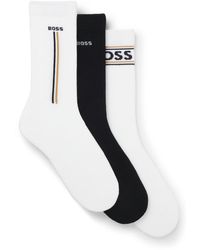 BOSS - Three-Pack Of Short-Length Socks With Logo Details - Lyst
