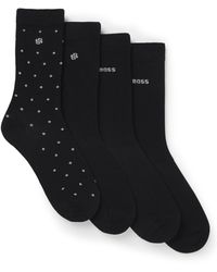 BOSS - Four-Pack Of Regular-Length Socks With Logo Details - Lyst