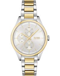 BOSS - Two-tone Watch With Crystals And Link Bracelet Women's Watches - Lyst