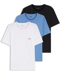 HUGO - Three-Pack Of Logo-Print Underwear T-Shirts - Lyst