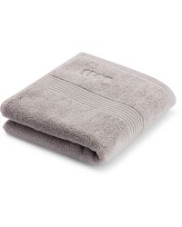 BOSS - Silver Aegean-cotton Hand Towel With Tonal Logo - Lyst