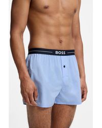BOSS - Two-Pack Of Cotton Pyjama Shorts With Logo Waistbands - Lyst