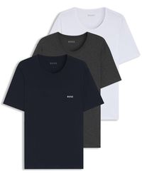 BOSS - Boss - 3-pack Of Logo Embroidered T-shirts In Cotton - Lyst