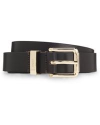 HUGO - Italian-Leather Belt With-Tone Buckle - Lyst