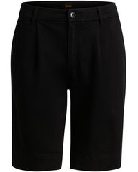 BOSS - Relaxed-Fit Shorts aus Stretch-Baumwolle mit hohem Bund - Lyst