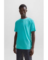 BOSS - T-shirt Slim Fit en tissu stretch avec motif réfléchissant décoratif - Lyst