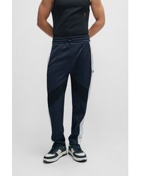 HUGO - Relaxed-fit Tracksuit Bottoms With Color-blocking - Lyst