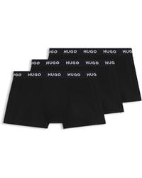 HUGO - Lot de trois boxers courts en coton stretch avec taille à logo - Lyst