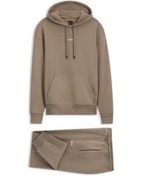 BOSS - Casual Cotton Tracksuit Set With A Minimalist Logo - Lyst