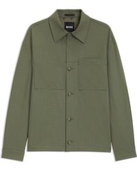 BOSS - Relaxed-Fit Overshirt Aus Waschmaschinenfestem Performance-Stretch-Gewebe - Lyst