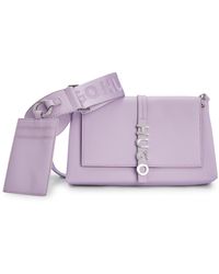 HUGO - Faux-Leather Crossbody Bag With Logo Hardware - Lyst