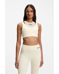BOSS - Active Sports Bra With Mesh Insert - Lyst