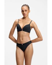 HUGO - Stretch Fabric Triangle Bra With Branded Straps - Lyst